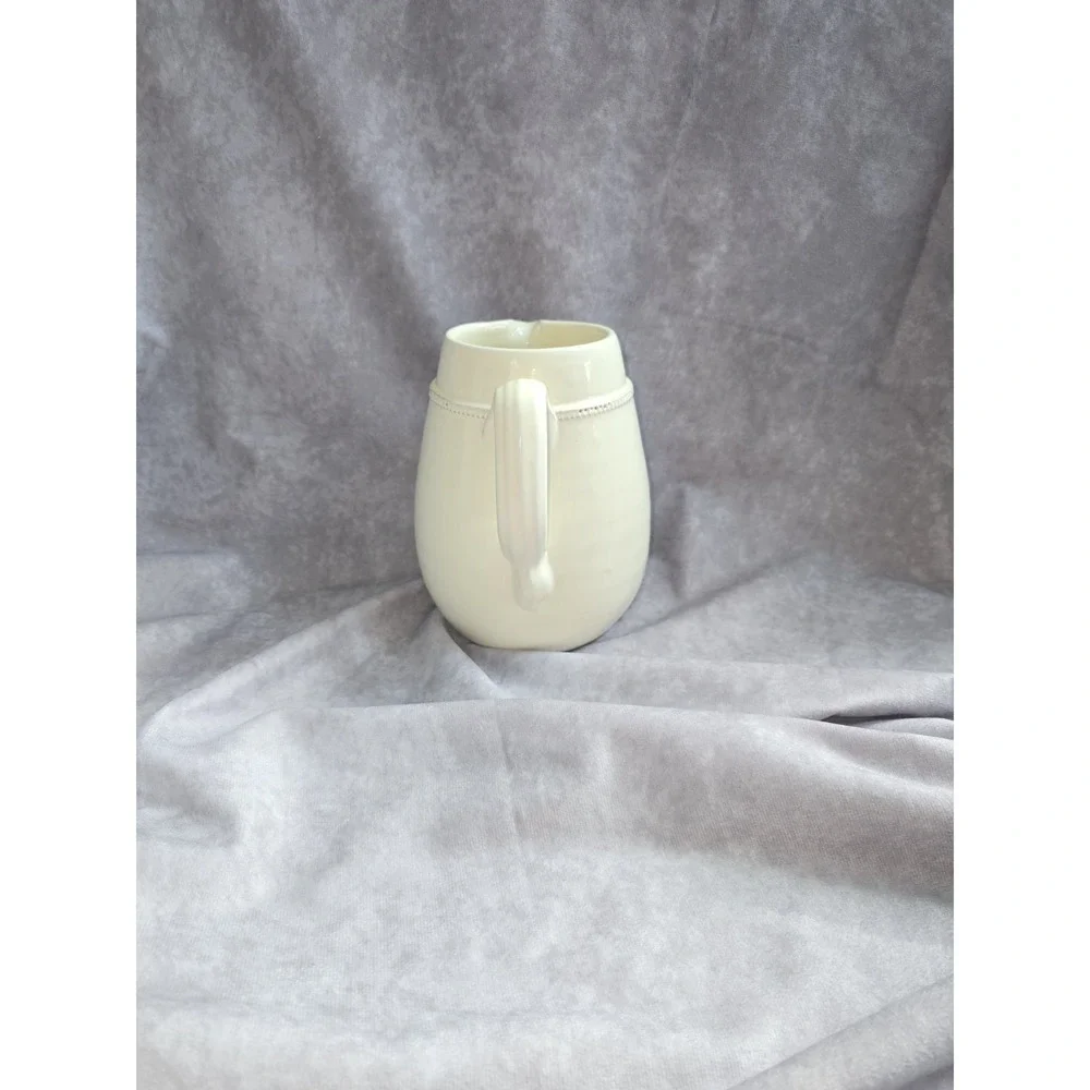 Pier 1 Stoneware Cream DecorativPitcher Off White Ivory Farmhouse Cottage Style